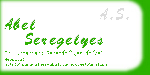 abel seregelyes business card